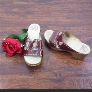 Dansko Embroidered SlideOn Wedges 39